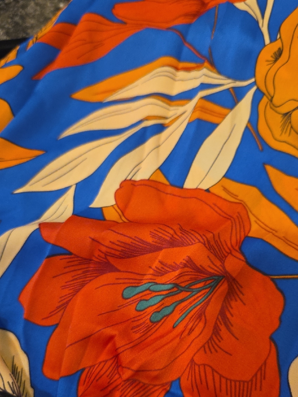 NWT Easel Large Floral Blue Wide-Leg Jumpsuit - Picture 6 of 10